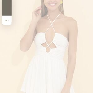 new white lucy in the sky Sierra Cutout Romper in White